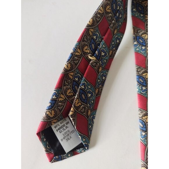Spencer Lowe Silk Geometric Necktie Vintage in Box USA Business Preppy NEW - Picture 3 of 5